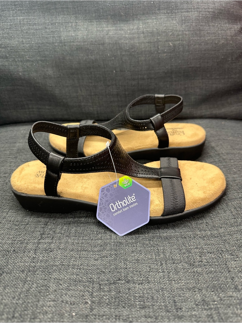 Croft and barrow OrthoLite Black Women's Comfort Sandals size 7 women’s medium